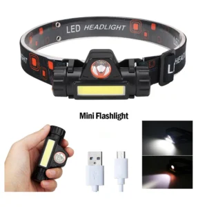 Portable Mini Flashlight Q5+COB LED Head Lamp