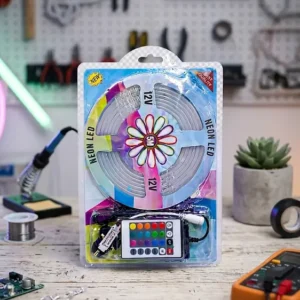 Neon RGB LED Strip Light with Adapter and Remote - 5M